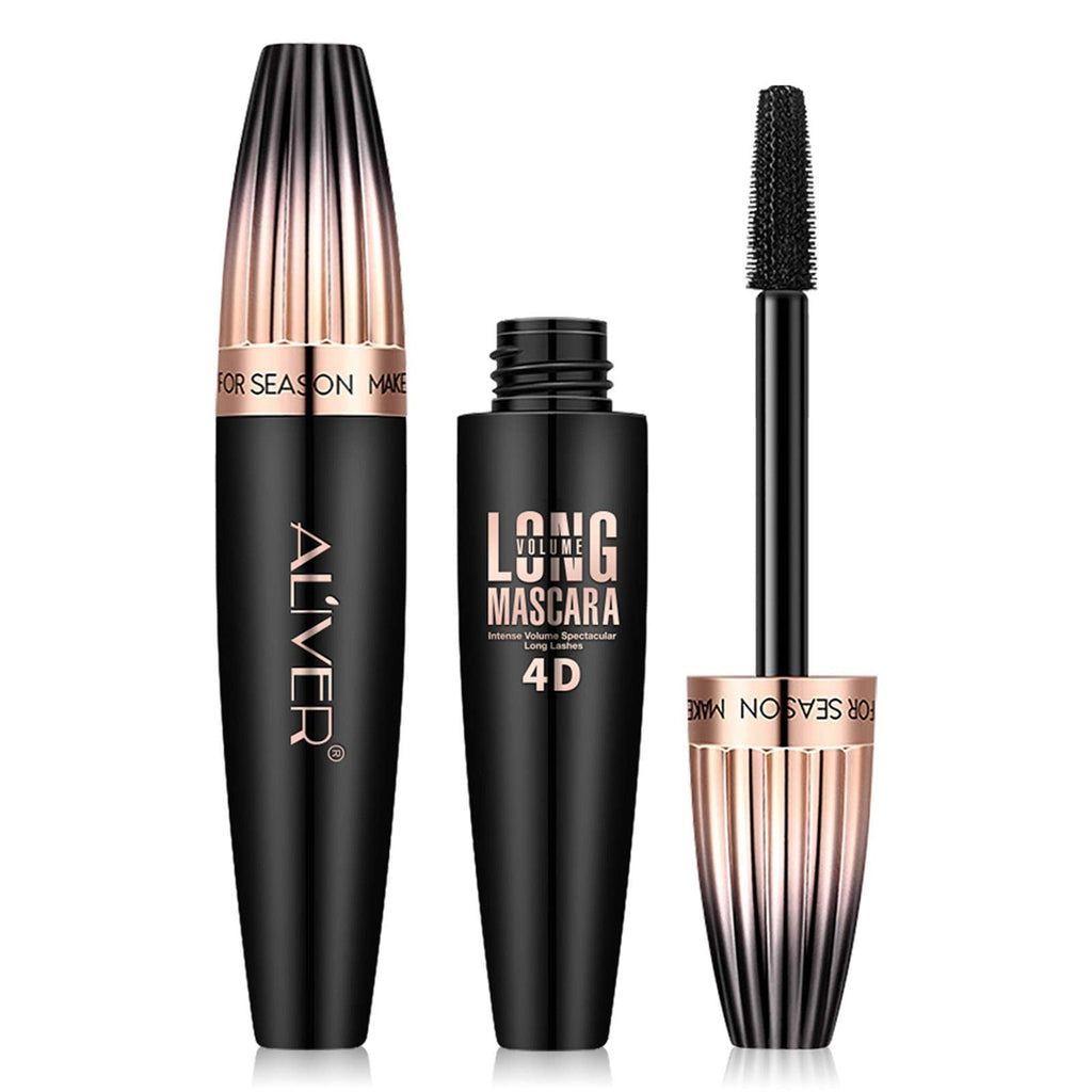 Mascara Black, 4d Silk Fiber Lash Mascara Waterproof , Longer & Thicker Lashes, Extra Long Lash Mascara and Thick, Long Lasting, Waterproof & Smudge-Proof (Black) - NewNest Australia