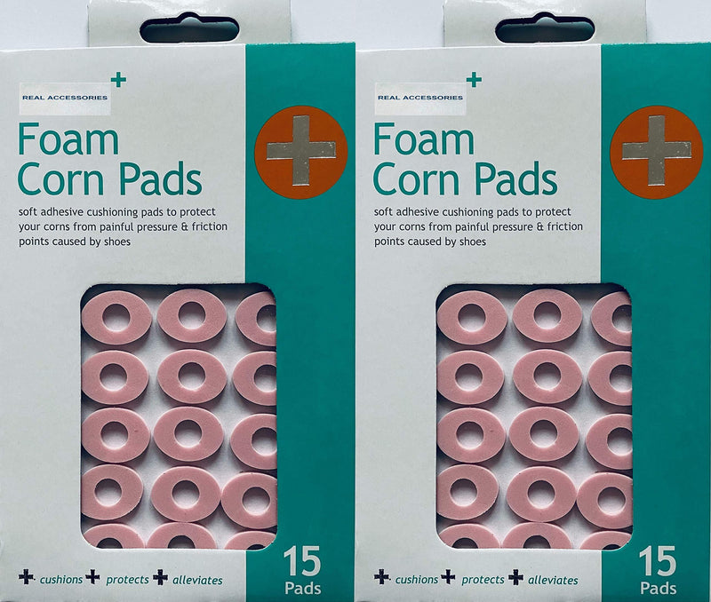 Pack of 2 X 15pcs Self Adhesive Corn Relief Pads Small Oval Size | Provides Perfect Cushion and Comfort to Corns Calluses Foot Care Toe Protection Relief Pack of 2 - NewNest Australia