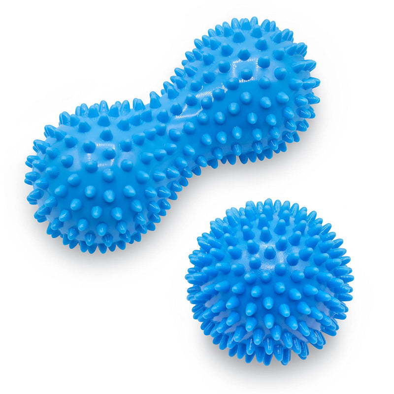 Beenax Hard Spiky Massage Ball Roller Set - Perfect for Plantar Fasciitis, Trigger Point, Deep Tissue, Myofascial Release - Designed to Relieve Stress and Relax Tight Muscles Blue - NewNest Australia