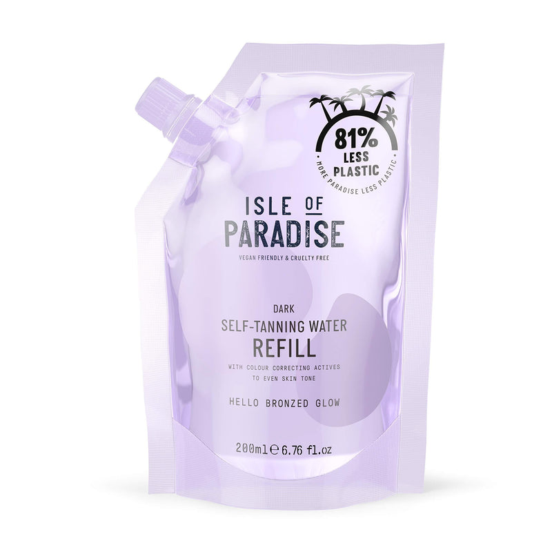 Isle of Paradise Fake Tan Water Refill, Violet (200 ml) Hydrating Self Tanning Water, Natural Ingredients & Vegan, dark Water Dark Refill - NewNest Australia