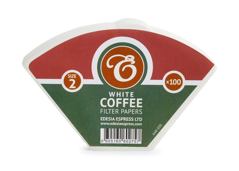 100 Size 2 Coffee Filter Paper Cones, White by EDESIA ESPRESS - NewNest Australia