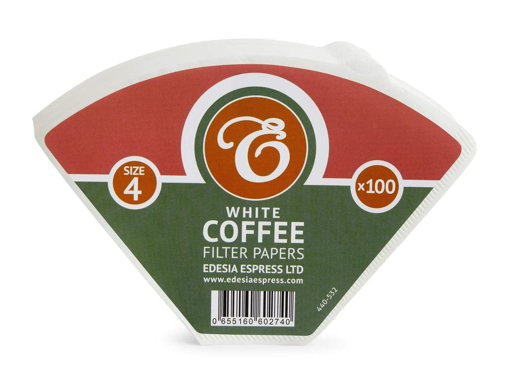 100 Size 4 Coffee Filter Paper Cones, White by EDESIA ESPRESS - NewNest Australia
