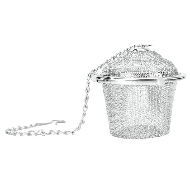 Stainless Steel Tea Strainer Mesh Ball Herbal Spice Filter Soup Infuser with Chain Infusing Mesh Brewing Basket Home Kitchen Office (L) L - NewNest Australia