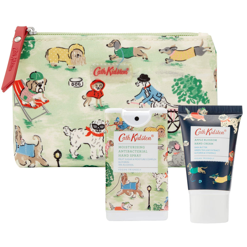 Cath Kidston Beauty Park Dogs Cosmetic Pouch, 30Ml Hand Cream & 15Ml Moisturising Antibacterial Hand Spray - NewNest Australia