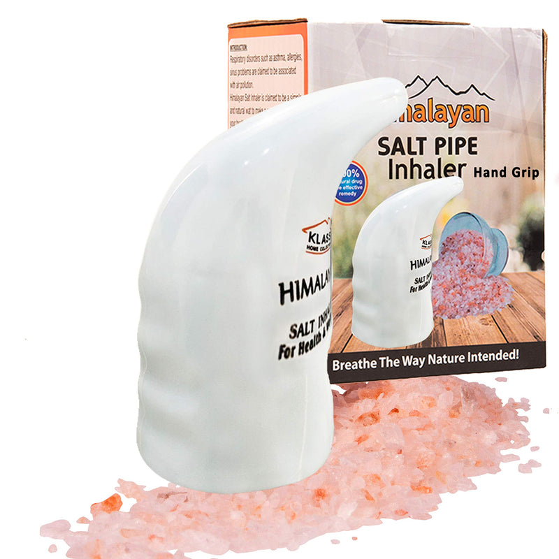 Klass Home New Hand Grip Salt Pipe Inhaler/Himalayan Salt Inhaler Ceramic Salt Pipe/Salt Inhaler Filled with 100% Pure Himalayan Pink Salt Crystal for Sinus Relief - NewNest Australia