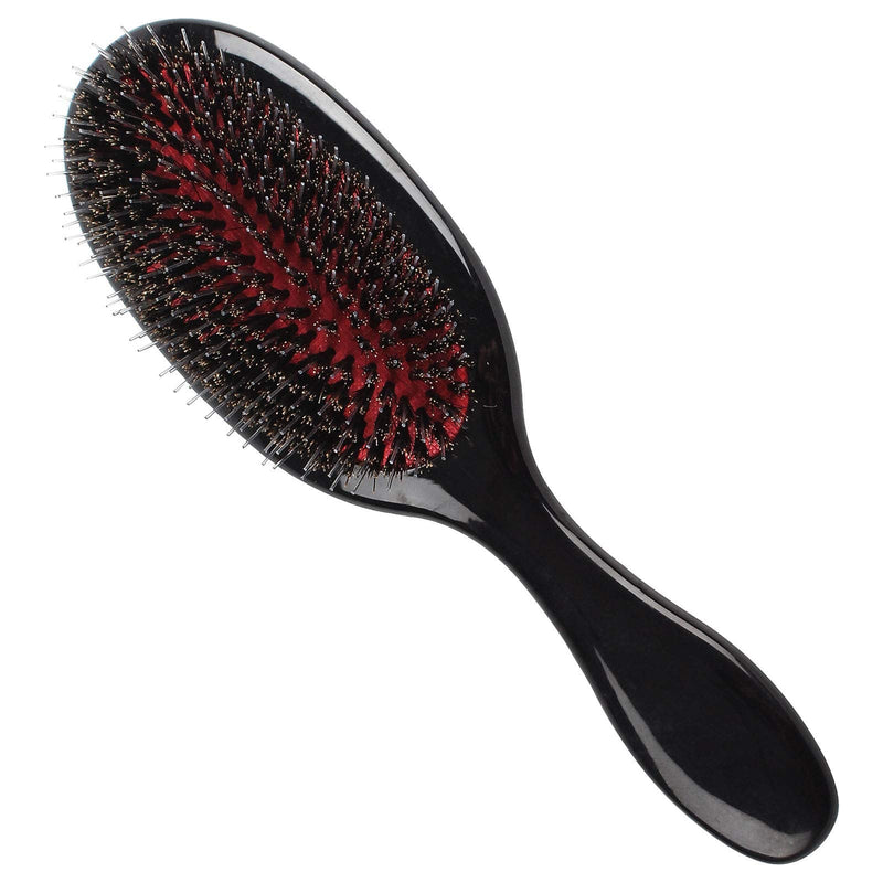VinBee Paddle Hair Extension Brush Massage Hair Brush Professional Detangle Natural Bristle Cushion Nylon Brush Comb Oval Anti-static Beauty Works Hair Brush Black - NewNest Australia