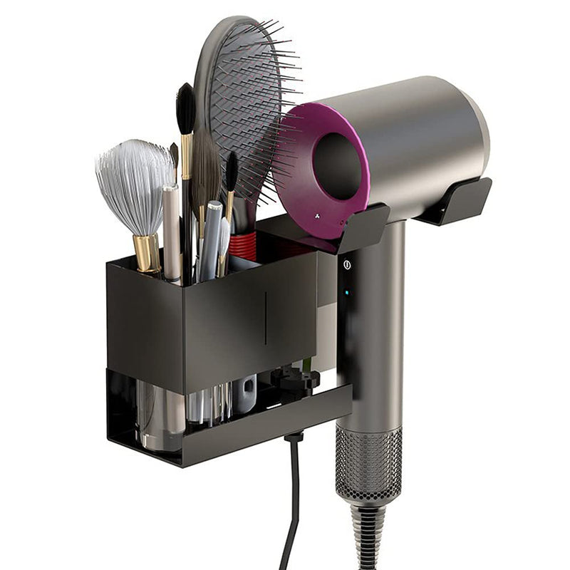 Hosoncovy Metal Hair Dryer Wall Mount Holder Hair Dryer Wall Hanger Toiletries Wall Storage Electric Shaver Wall Mount for Dyson Supersonic Hair Dryer,Universal for Hair Dryer (Black) Black - NewNest Australia