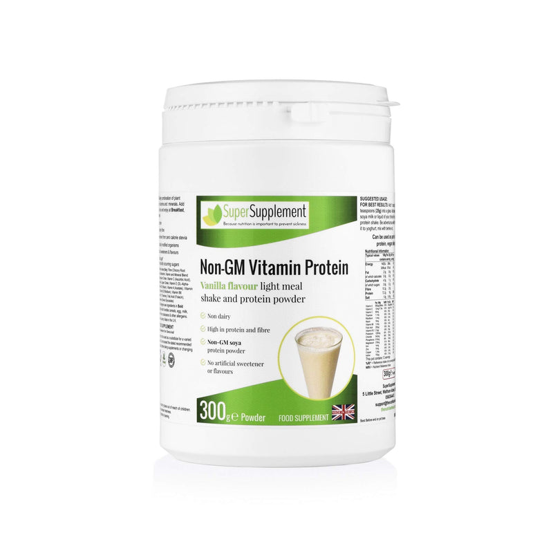 Non-GM Vitamin Protein Powders Weight Loss Shake Food Supplement (Vanilla Flavour) 300g Dairy Free Suitable for Vegetarians and Vegans Diet Meal Replacement Slimming Shakes for Weight Loss Meal - NewNest Australia