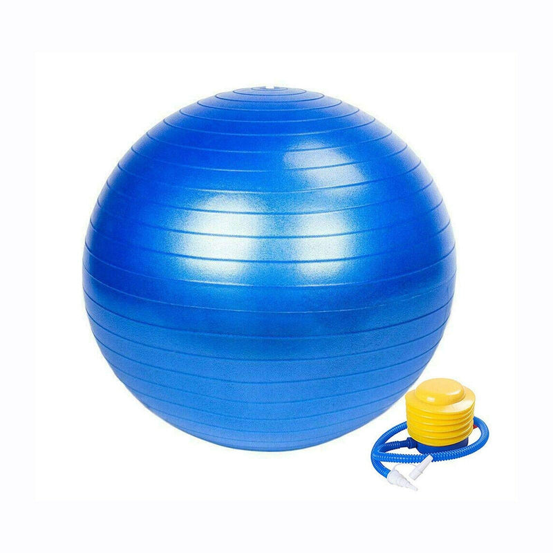 Boolavard Exercise Ball Fitness Ball, Anti-Burst Stability Ball with Quick Pump, Professional Balance Ball for Pilates, Yoga, Core Strength, Birthing Exercise 55cm, S Blue - NewNest Australia