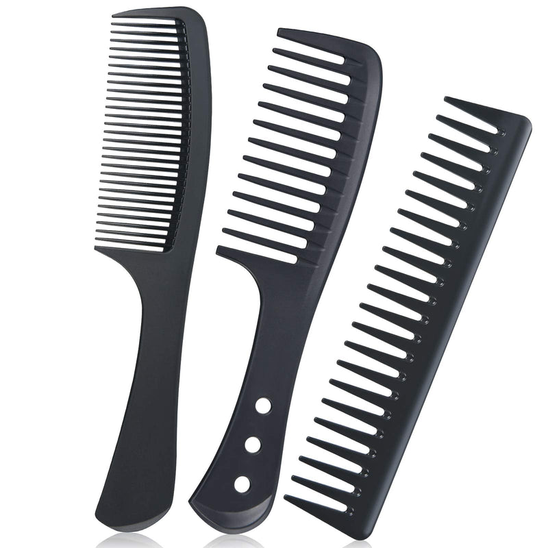 URAQT Hairdressing Combs Set, 3 Pack Wide Tooth Combs, Heat Resistant Anti-static Carbon Hair Brush Hair Comb for Long, Wet or Curly Hair Detangling Wide Tooth Comb Set - NewNest Australia