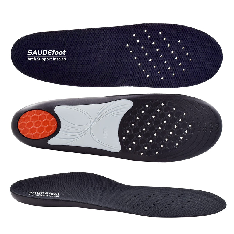 SAUDEfoot Arch Support Orthotics Insoles for Men and Women,Plantar Fascitis Cushioning Insoles,Comfortable soft Breathable For Walking and sport, Pain heel Relief L: Men UK7-12/EU41-46 - NewNest Australia
