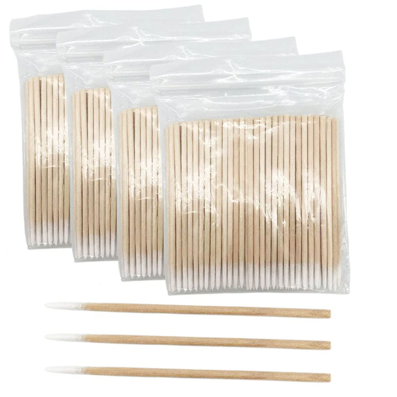 400pcs Microblading Cotton Swab with Wood Handle Small Pointed Tip Head for Eyebrow Tattoo Beauty Make-up Color Nail Seam Dedicated Dirty Picking Sticks - NewNest Australia