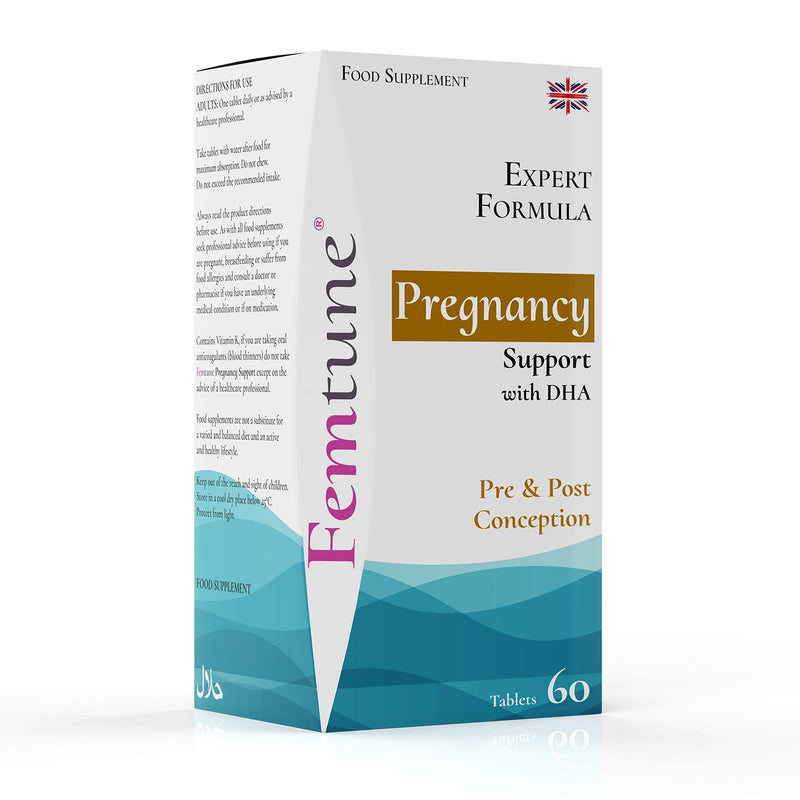Femtune - Pregnancy Support with DHA [60 Tablets] Pre and Post Conception | Important micronutrients for Both Mum and Baby | Folic Acid - Iron - Vitamin D, Omega 3 (DHA) and B Vitamins - NewNest Australia