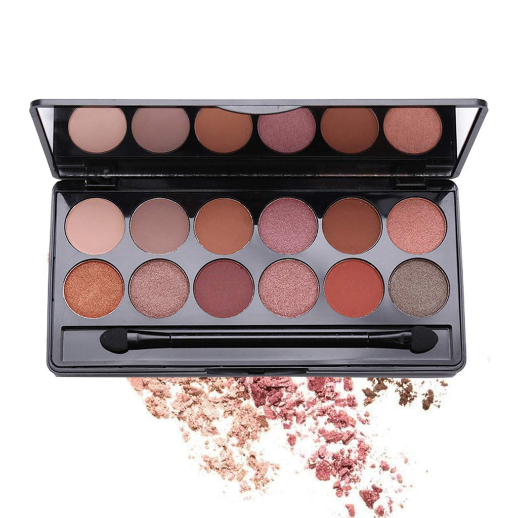 Professional 12 Eyeshadow Palette Shimmers and Matte Nude Eyeshadow Palettes Long Lasting Waterproof Sweatproof Makeup Palette - NewNest Australia