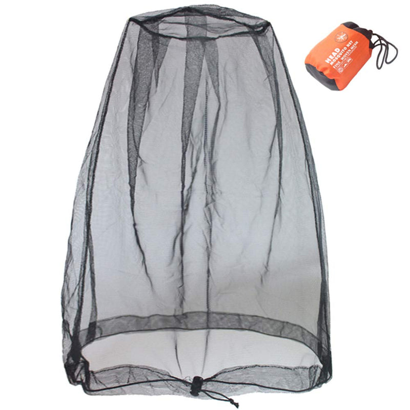 Cinvo Head Net Mesh Bug Net Face Netting Updated Bigger Size for Mosquitoes Bugs No See Ums Insects Gnats Midges from Outdoor, Spacious Net Room Works Over Most Hats Comes with Free Stock Pouch- Black - NewNest Australia