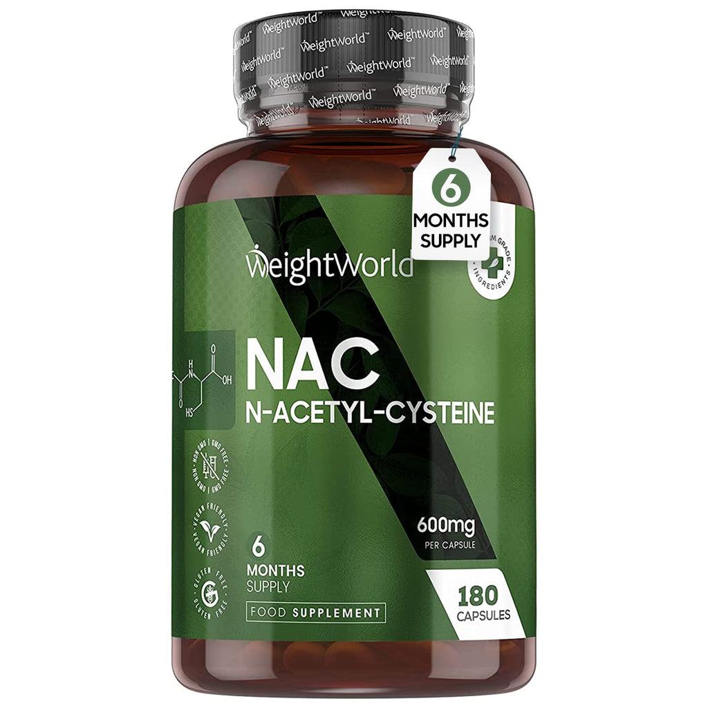 NAC Supplement - N-Acetyl-Cysteine 600mg - 180 Vegan Capsules (6 Months Supply) - Amino Acid Nutritional Supplement with High Bioavailability - Non Toxic & Stable Form - Non GMO Glutathione Supplement - NewNest Australia