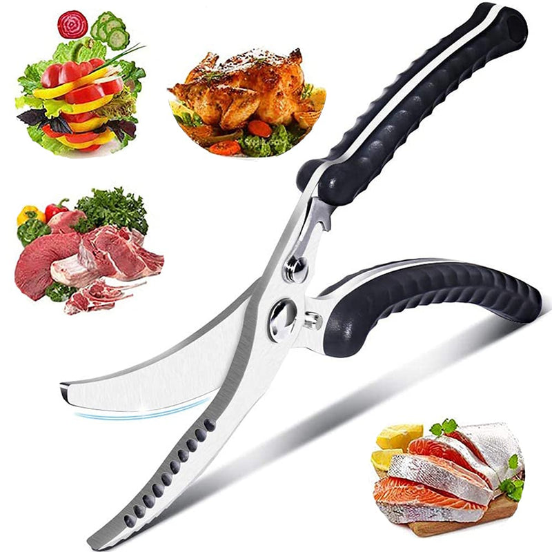 Kitchen Chicken Bone Shears, Stainless Steel Kitchen Scissors, Sharp Poultry Shears, Poultry Scissors with Non Slip Handle, for Cutting Chicken, Bone, Fish, Meat, Vegetable - NewNest Australia