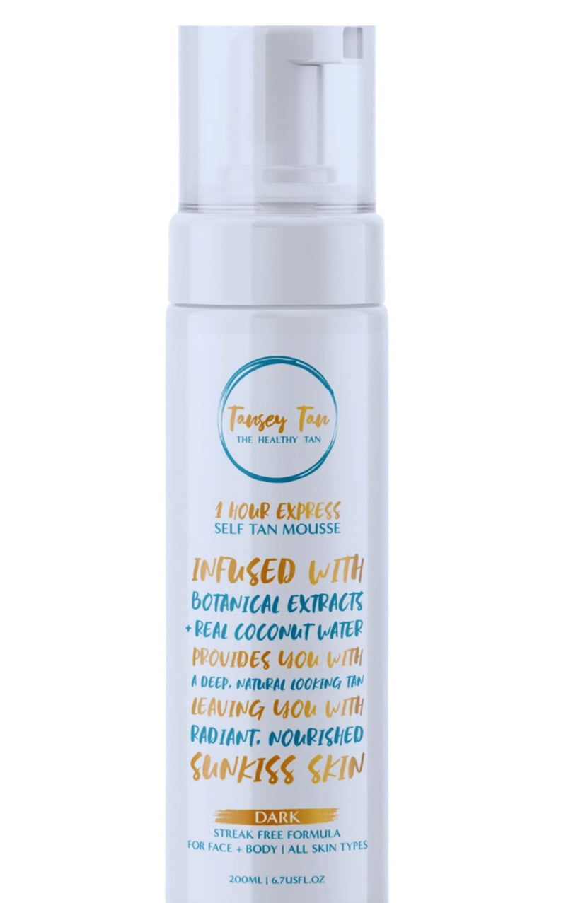 Tansey Self Tan Mousse Moisturiser with colour,Treatment Dark, Infused with Coconut Water, Antioxidants, Amino Acids, Vitamin E & C Fake Tan, No Orange tones, No nasty smell - NewNest Australia