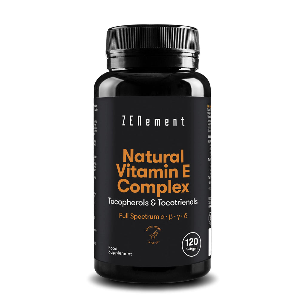 Zenement | Natural Vitamin E Complex, Tocopherols & Tocotrienols, 120 Softgels | with Spanish Extra Virgin Olive Oil | Full Spectrum | Antioxidant | 100% Natural Ingredients, Soy Free - NewNest Australia