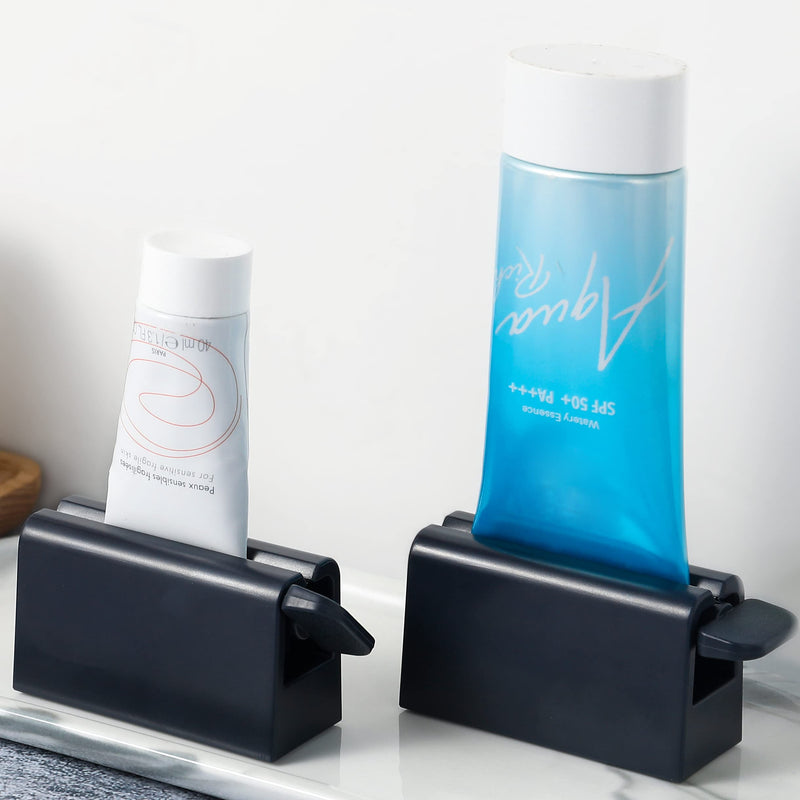 CORNERIA 2pcs Toothpaste Tube Squeezer Plus with Long Size 2.8IN - Premium ABS Plastic & Silicone pad Toothpaste Squeezer Rollers Even Tube Cosmetics, Tube Ketchup etc Black - NewNest Australia