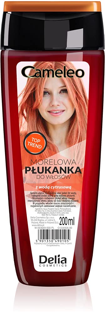 Cameleo - Apricot Hair Toner with Citrus Water, NO Yellow Shades, Tones, Semi Permanent Hair Dye - Blonde, Grey Hair - Colour & Care - Paraben Free | 200ml New Version - Apricot - NewNest Australia