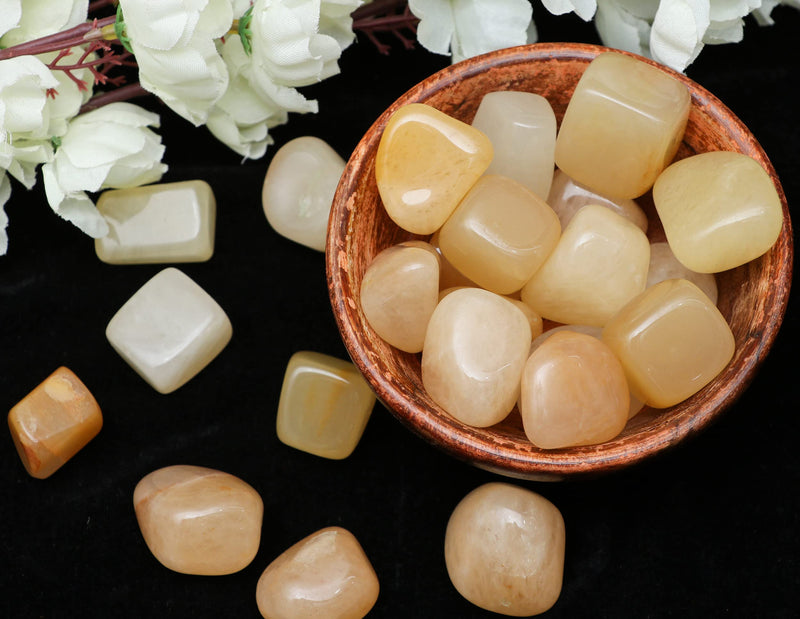 Crocon Yellow aventruine tumble stones Stones Set Pocket Crystal Healing gemstones Tumble Collection palm stone Good Luck Charm Gift Craft Home Decor Size: 20-25 mm | 1 LB Yellow Aventurine Tumbles - NewNest Australia