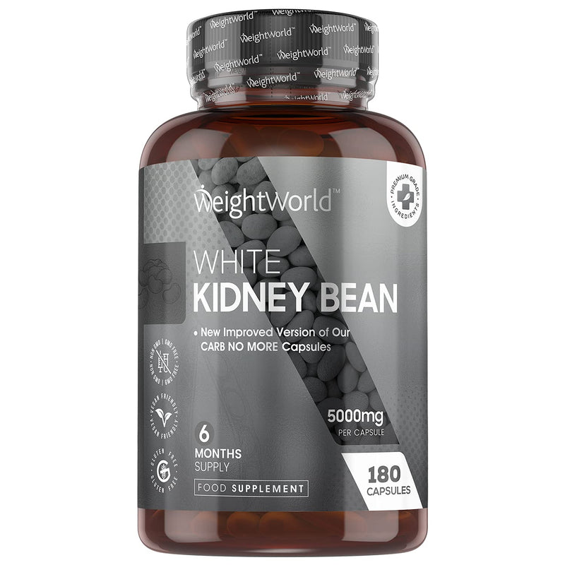 White Kidney Bean Extract - 5000mg Per Serving - 180 Vegan Capsules (6 Months Supply) - Enriched with Zinc & Chromium - High Strength Kidney Bean Supplement for Men & Women - Gluten Free & Non-GMO - NewNest Australia