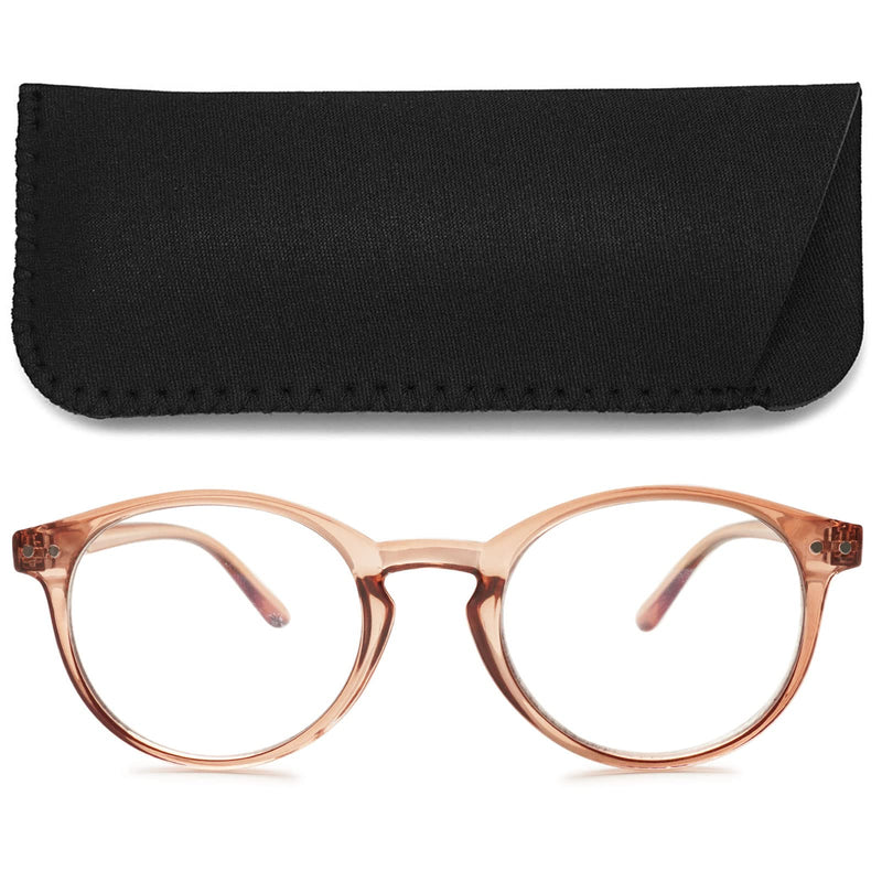 MAGIMODAC Blue Light Blocking Glasses Round Reading Glasses Lightweight Eyeglasses 1.0 1.25 1.5 1.75 2.0 2.25 2.5 2.75 3.0 3.5 4.0 for Women Brown 1.0 x - NewNest Australia