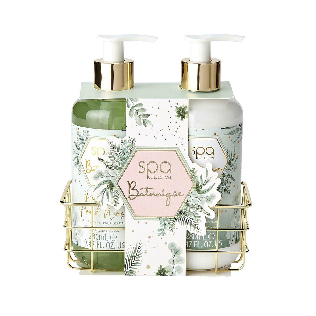 Spa Botanique Luxury Handcare Gift Set Eco Packaging 280ml Hand Wash + 280ml Hand Lotion + Metallic Basket - NewNest Australia