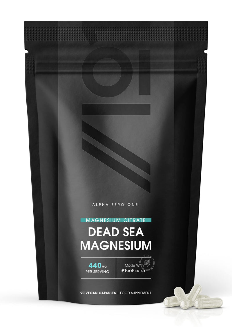 Magnesium Citrate 1480mg with BioPerine® - Sourced from The Dead Sea - Providing 440mg Elemental Magnesium - Supports The Nervous System - Reduces Tiredness and Fatigue - 90 Vegan Capsules 90 Count (Pack of 1) - NewNest Australia
