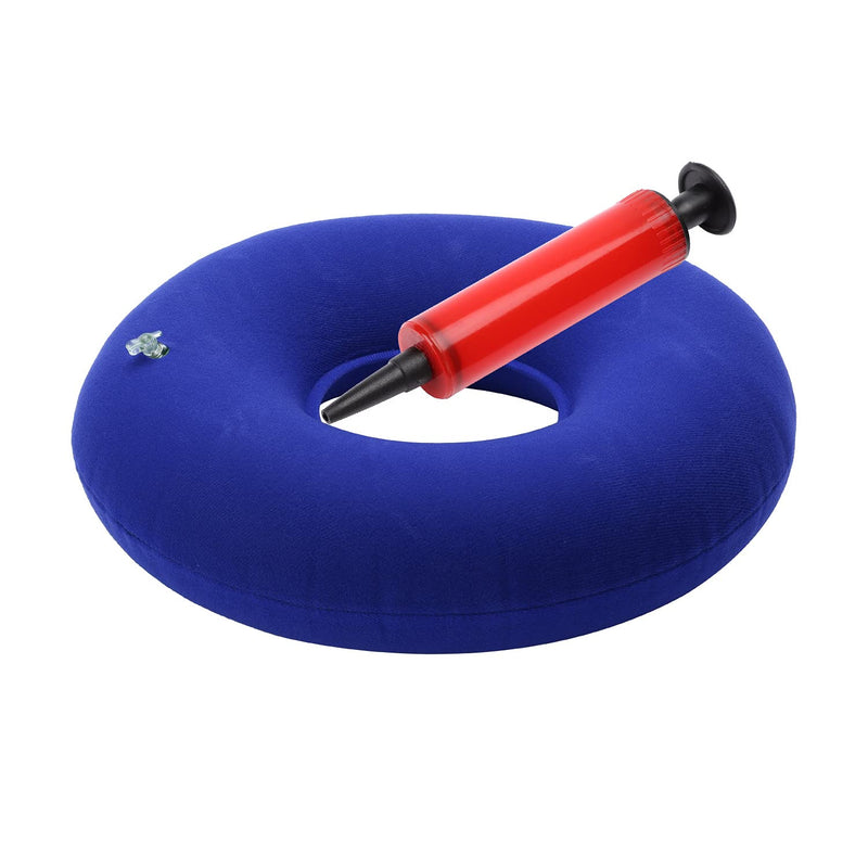 Genenic Portable Doughnut Cushion Hemorrhoid Pillow Cushion Used to Prevent Bedsores and Relieve Pain in the Tail Bone Round Inflatable Anti-pressure Cushion, Including Air Pump (Blue) Blue - NewNest Australia