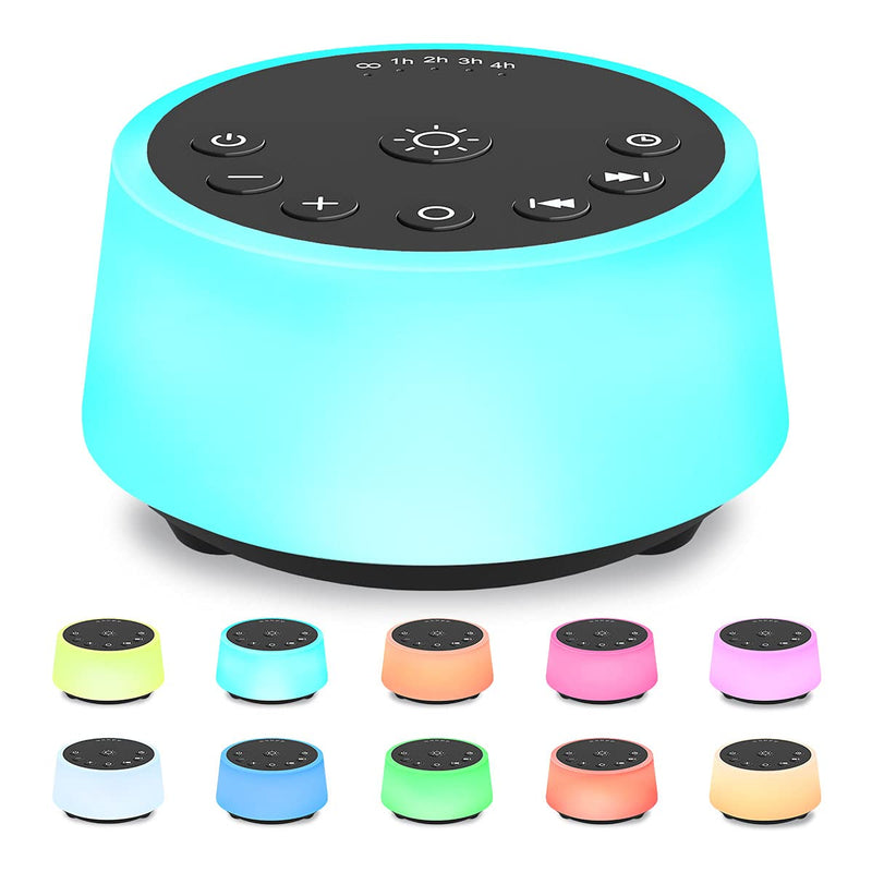 Color Noise Sound Machines with 10 Colors Night Light 25 Soothing Sounds and Sleep White Noise Machine 32 Volume Levels 5 Timers Adjustable Brightness Memory Function for Adults Kids Baby (Black) Black - NewNest Australia