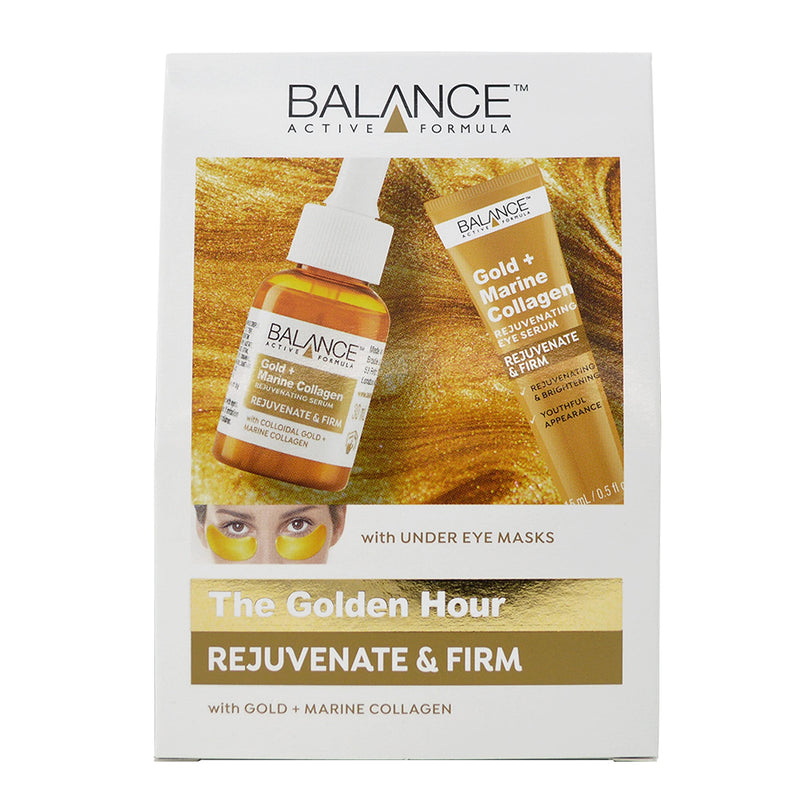 Balance Active Formula The Golden Hour (Gold + Marine Collagen Serum, Under Eye Masks & eye serum) - Soften fine lines & wrinkles. Create a radiant glow. - NewNest Australia