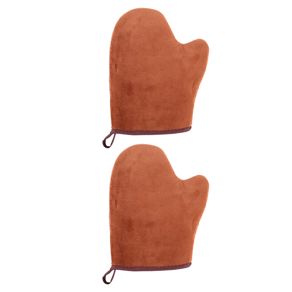 Minkissy 2pcs Self Tanning Mitt Self Tanner Applicator Mitt Sunless Tanning Mitten Self Tanner Gloves With Thumb (Brown) - NewNest Australia