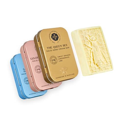 Edinburgh Skin Care Company, 3x Luxury Solid Hand Cream Bar | Cruelty Free, Natural Hand Cream | Gift For Women & Men | For Extra Dry Hands | For Sensitive Skin | Hand Moisturiser & Lotion Gardener's & Queen Bee & Golden Rosewood - NewNest Australia