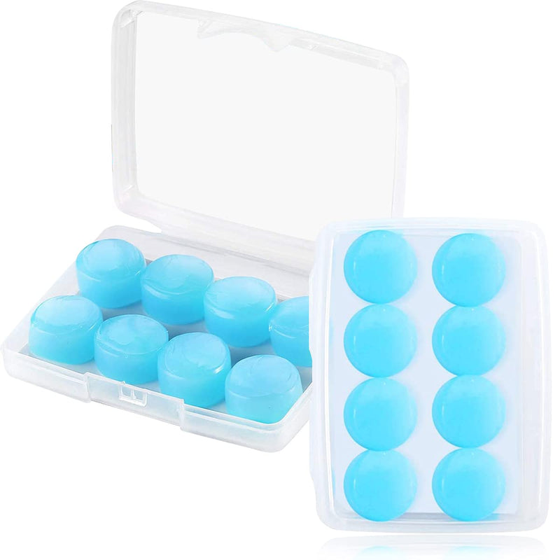 Ear Plugs,8 Pairs Soft Reusable Silicone Ear Plugs, Wax Ear Plugs，Silicone Earplugs, Gel Ear Plugs for Sleeping Soft Reusable Moldable Noise Cancelling Earplug for Snoring - NewNest Australia