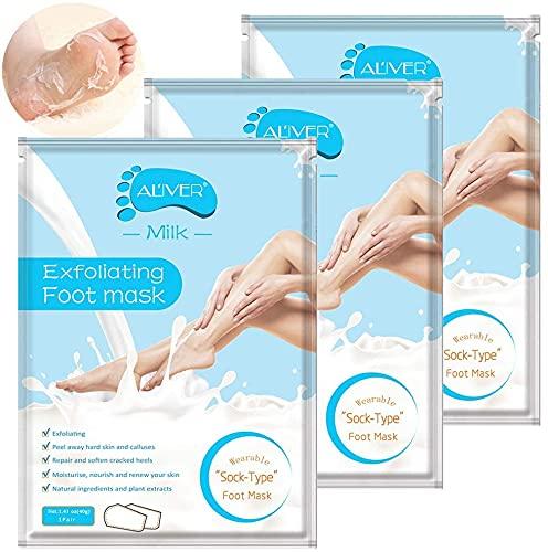 Foot Peel Mask 3 Pack, Baby foot Mask Remove Dead and Dry Skin Callus & Get Smooth Baby Feet Moisturizing Foot Mask Peel Exfoliating Foot Treatment for Men and Women(Milk) - NewNest Australia