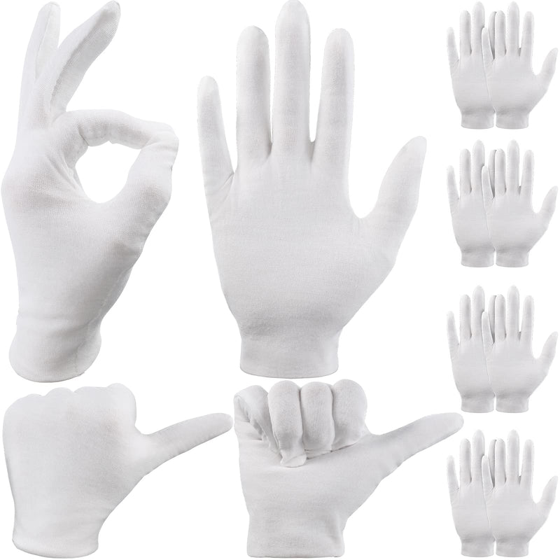 6 Pairs Moisturizing Gloves Overnight Soft Elastic Skincare Glove Coin Jewelry Silver Inspection Gloves Stretchable Lining Glove for Dry Hands Washable White Gloves Dry Skin Gloves, Medium Size - NewNest Australia