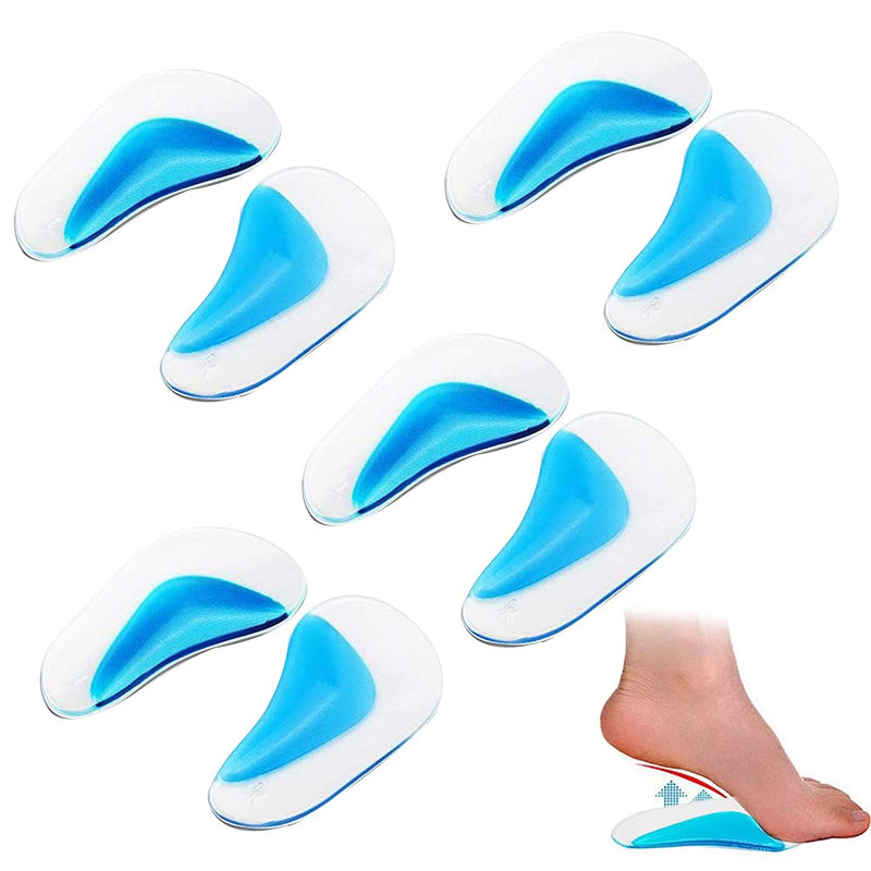 QincLing 8 Pcs Gel Arch Support Insoles, Gel Arch Pads Feet Gel Pads Gel High Heel Inserts Plantar Fasciitis Pad Orthotic Arch Shoe Insoles Arch Support Foot Cushion Pads for Women Men Flat Feet - NewNest Australia