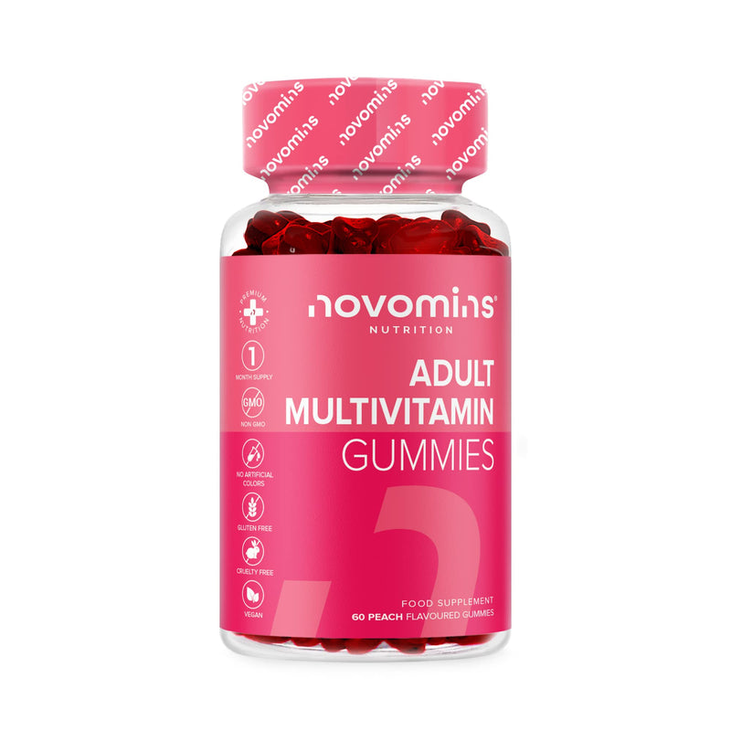 Multivitamin Gummies - 17 Essential Multi Vitamins – Chewable Gummy Vitamins - 1 Month Supply - Vegan – Peach - for Women & Men – Multivitamin Gummies by Novomins - NewNest Australia