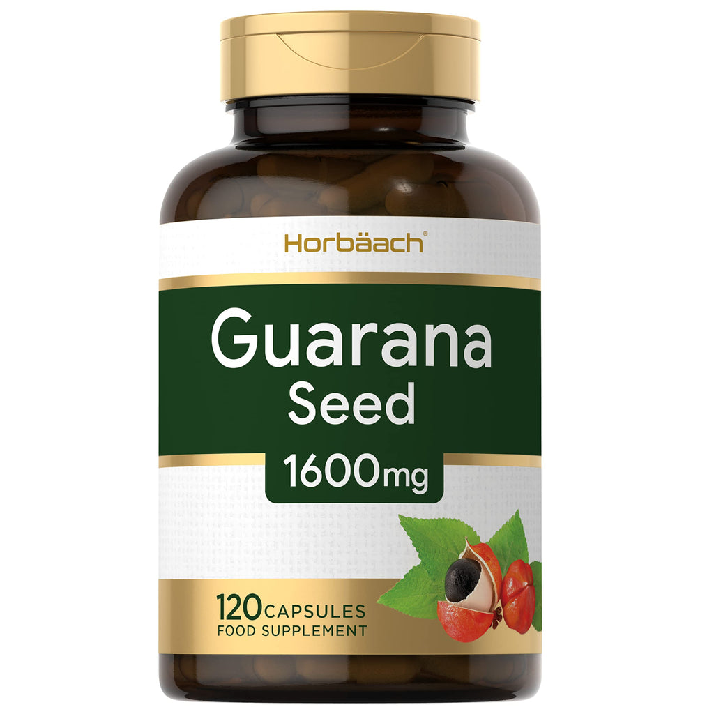 Pure Guarana 1600mg | 120 Capsules | Guarana Extract Supplement | Natural Source of Energy | 4X More Caffeine Than Coffee | for Men & Women | No Artificial Preservatives - NewNest Australia