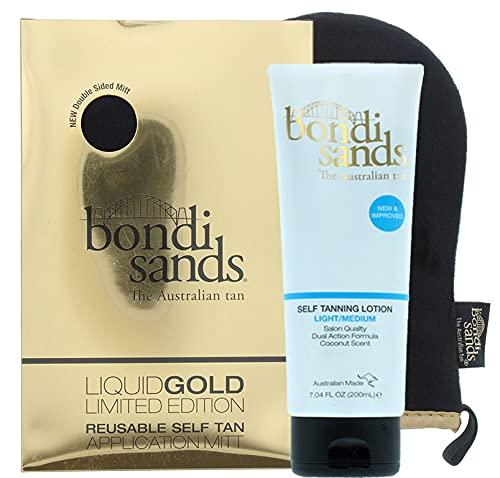 Bondi Sands Tanning Lotion Light/Medium 200ml & Reusable Liquid Gold Mitt Bundle - NewNest Australia