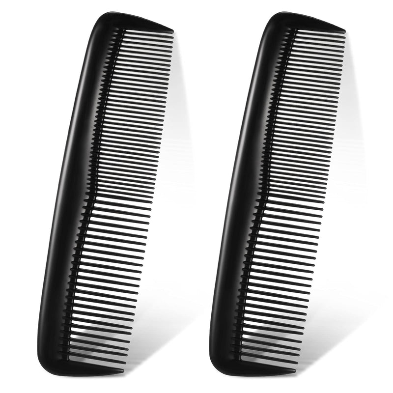 2 Pieces Pocket Plastic Hair Combs Black Hair Combs Fine and Standard Tooth Hair Cutting Comb Fine Dressing Comb Hairdressing Styling Combs for Women Men Hairdressing Barber Salon Hair Care Tool - NewNest Australia