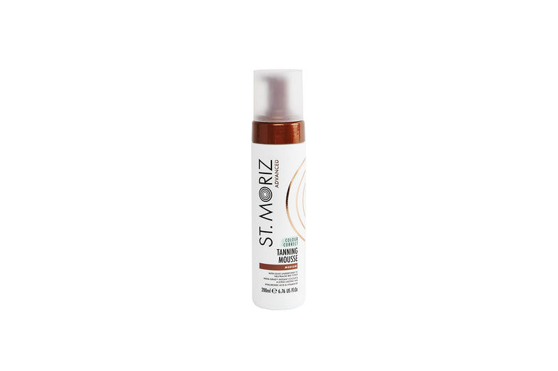 ST. MORIZ Advanced Colour Correcting Tanning Mousse with Hyaluronic Acid & Vitamin B5, Fast Drying Vegan Fake Tan, Medium, 200 ml - NewNest Australia