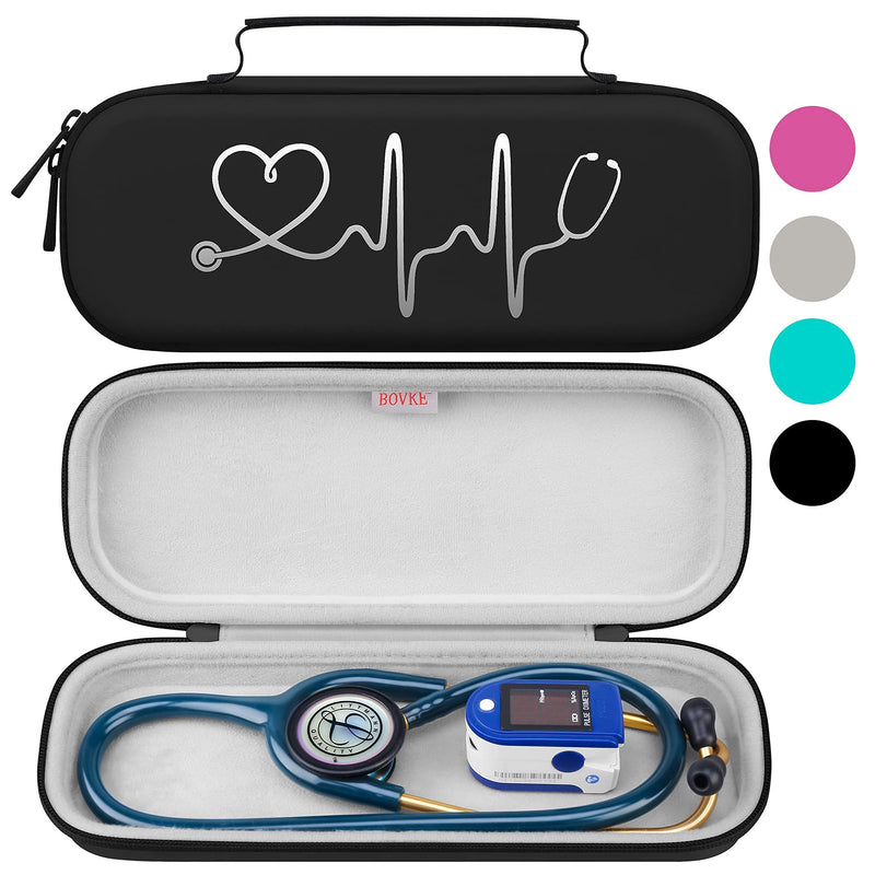 BOVKE Stethoscope Case, Lightweight Slim Stethoscope Holder for 3M Littmann Classic III, Lightweight II S.E, Littmann Cardiology IV, MDF Acoustica Deluxe Stethoscopes, Black - NewNest Australia