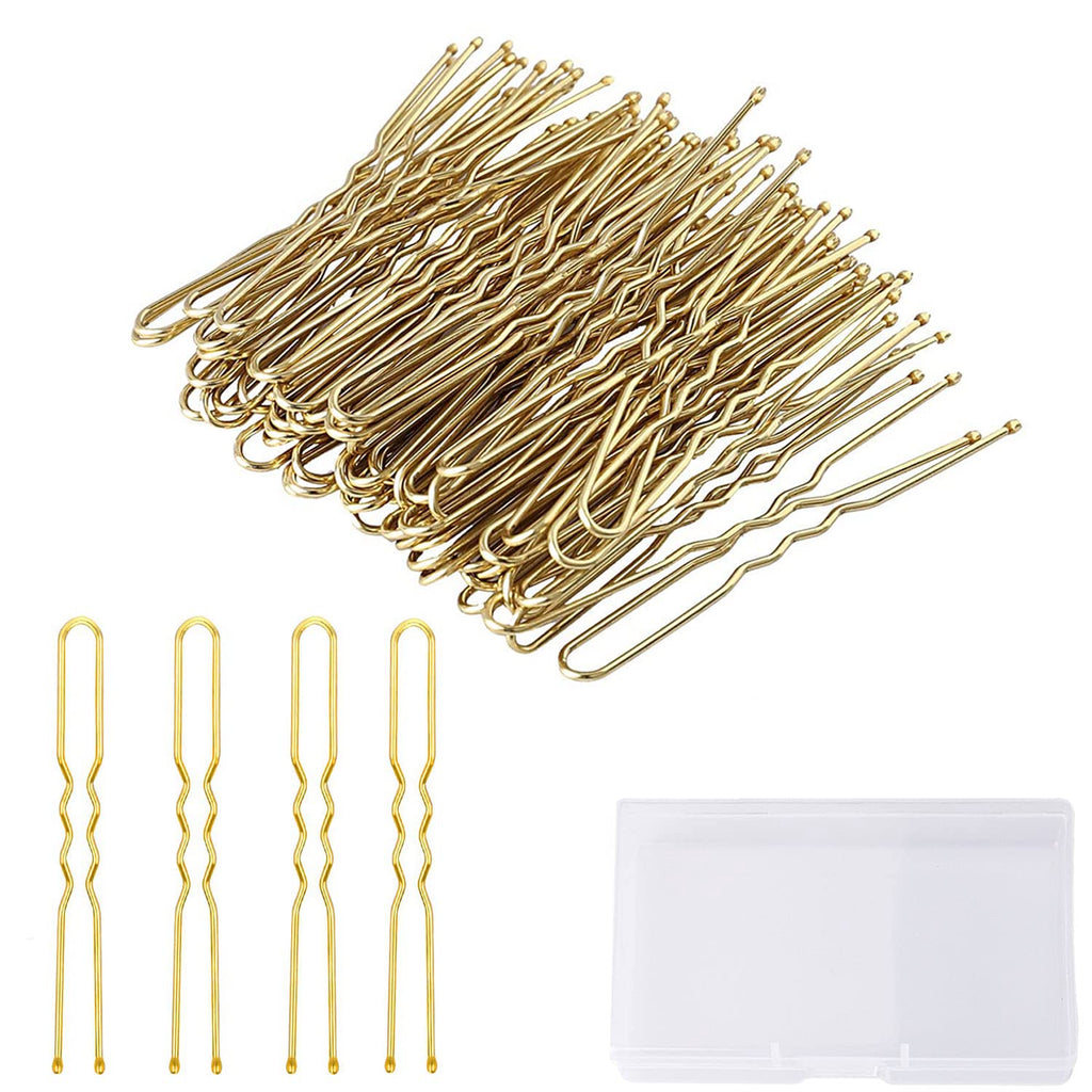 Blonde U Shaped Hair Pins Bobby Pins, Bun Pins Hairpins Hair Styling Pins Hair Clips for Women Girls Thin Thick Fine Hair (100pcs) 100 Count (Pack of 1) - NewNest Australia