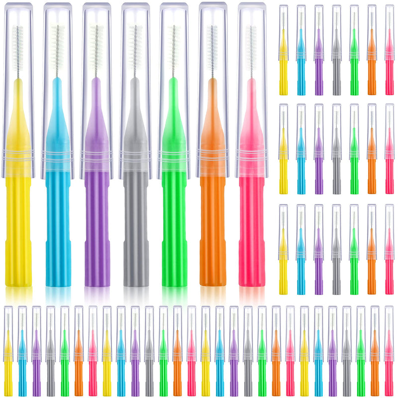 50 Pieces Braces Brush for Cleaner Interdental Brush Toothpick Dental Flossing Head Oral Hygiene Flosser Tooth Cleaning Tool (Assorted Color) Assorted Color - NewNest Australia