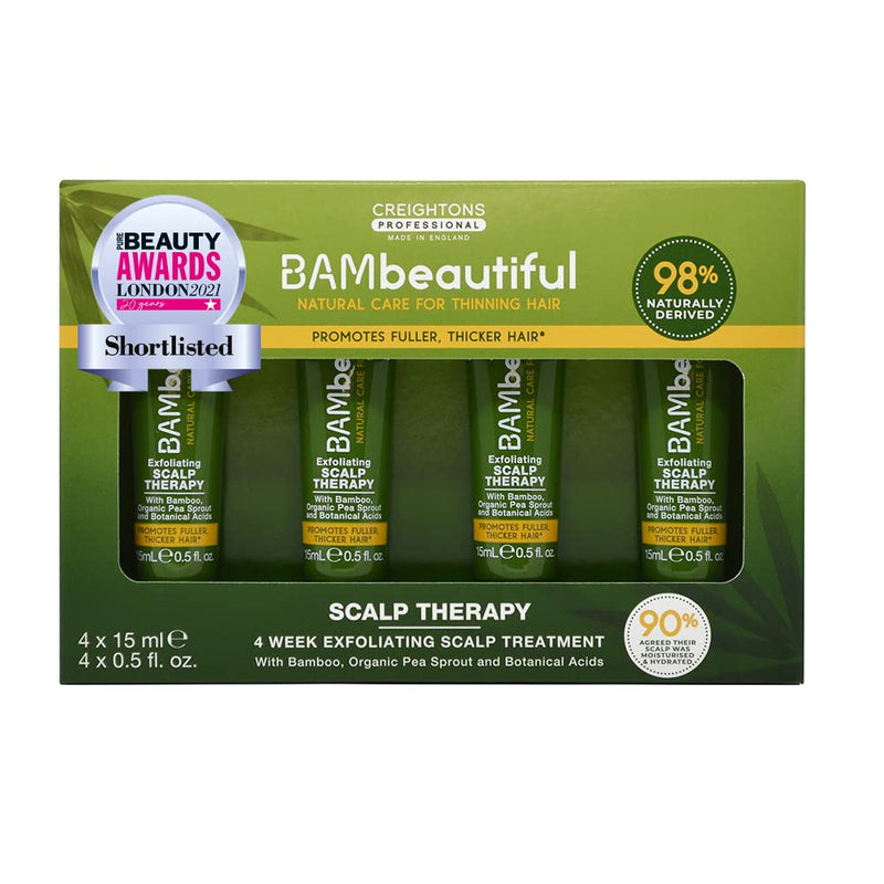 BAMBEAUTIFUL Scalp Therapy Set – 4 week exfoliating scalp treatment. Gently exfoliate the scalp and encourage denser, thicker looking hair. Cruelty Free. Vegan Friendly. Natural Actives - NewNest Australia