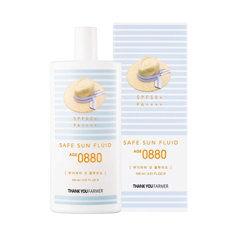 Thankyou Farmer Safe Sun Fluid AGE 0880 SPF50+ PA++++ (100ml 3.51fl oz) Reef Safe, Face & Body, Sensitive Skin - NewNest Australia