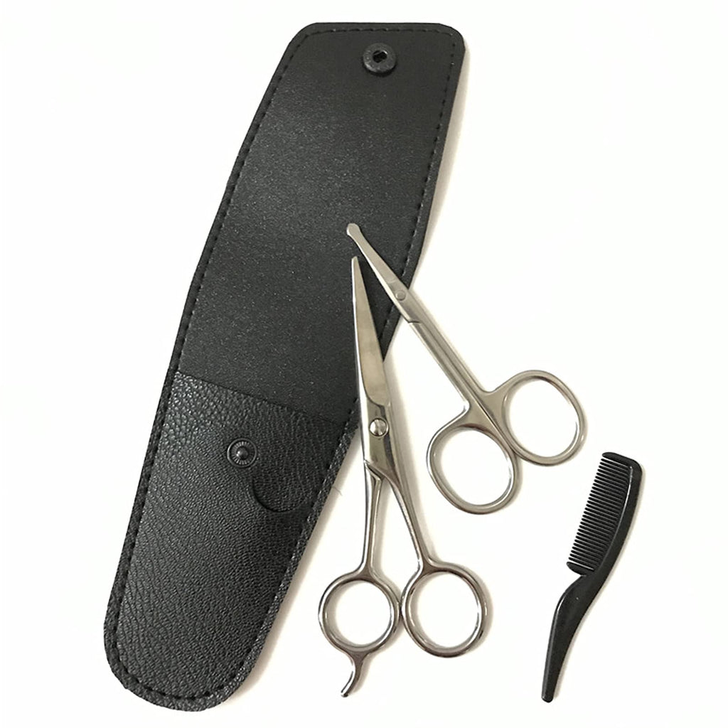 Facial Hair Scissors Set, Eyebrow Scissors Nose Scissors Beard Moustache Eyelash Eyebrow Trimmer Stainless Steel Set for Men Women (3Pcs Eyebrow Nose Scissors) - NewNest Australia